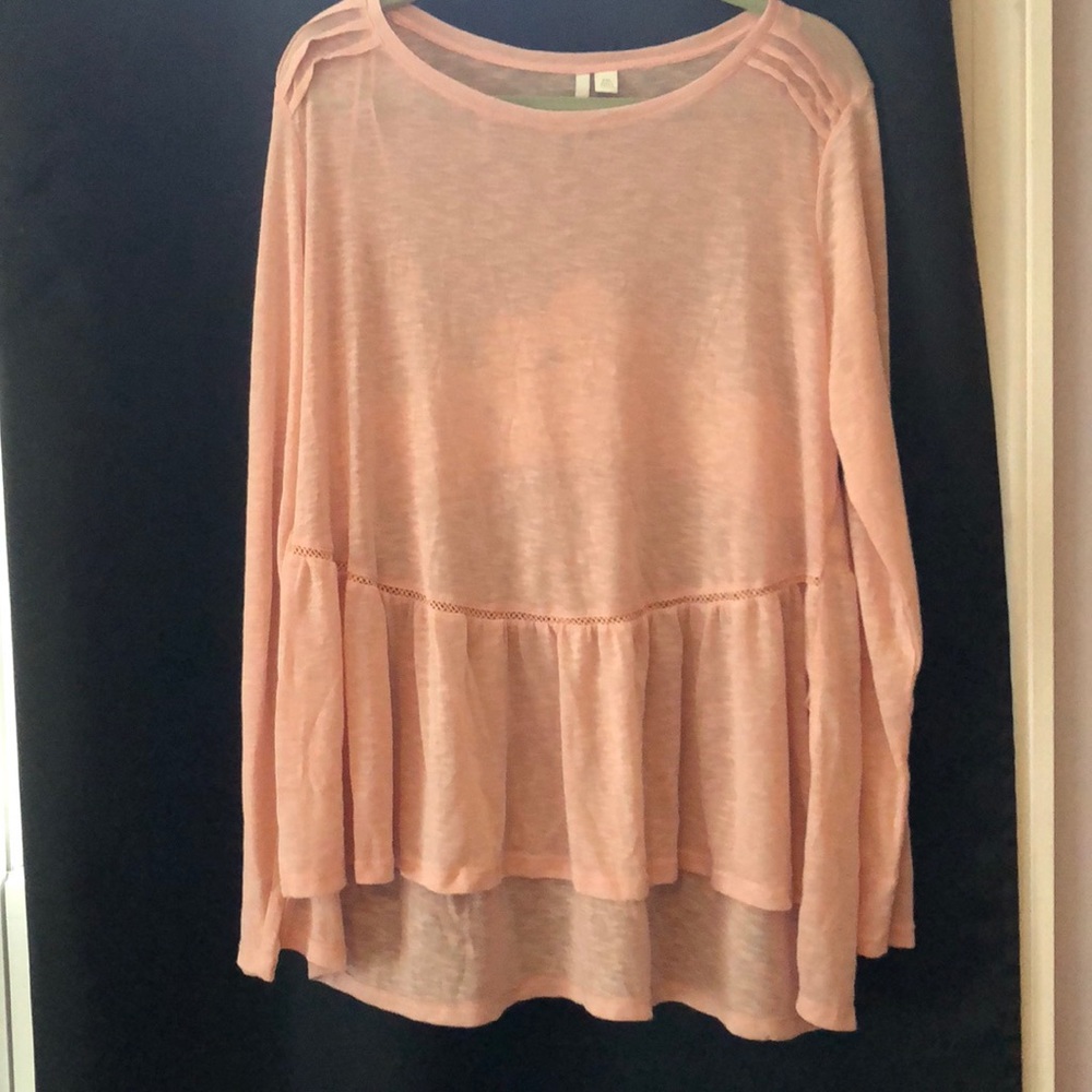 Sheer long sleeve Lauren Conrad top